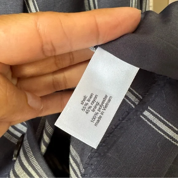 Lane Bryant The Bryant Linen Blend Blazer Jacket Plus Size 22 Blue Academia Work - Picture 5 of 11